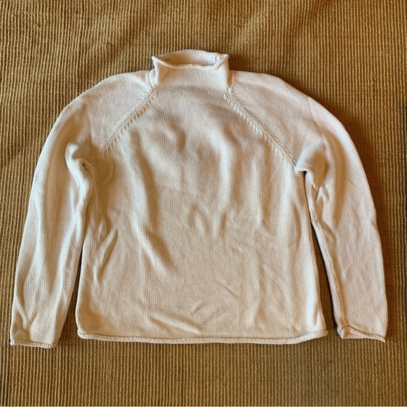 J. Crew 1988 Rollneck™ Cotton Sweater, Medium, Mountain White Ivory, Unisex - Picture 2 of 16